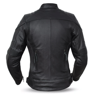 Top Notch Dames Noir Véritable Cuir De Vachette Racing Moto Veste Certifiée CE Protections Moto Veste D'équitation Pour Hommes - Product Image 2