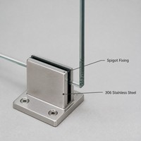 Balustrade en verre sans cadre, acier inoxydable 306, norme australienne, clôture de balcon et de piscine