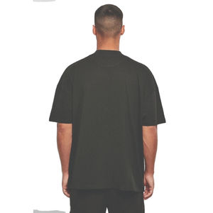 100% algodón 280 Gsm peso pesado Unisex de gran tamaño cuello redondo Camiseta suave estilo de calle en blanco para hombres patrón sólido - Product Image 5