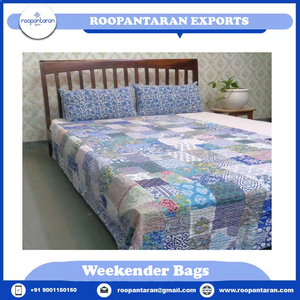 Artisanal HandBlock Printed <b>Quilt</b> TwinSize Kantha Cotton Patchwork Fair Trade Unique Design Boho Chic Lightweight <b>Quilt</b> for Sale - Product Image 2