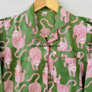 Nouveauté Ensemble de nuit en coton pour enfants Ensemble de pyjama en coton imprimé indien magnifique Ensemble de vêtements de nuit 100% coton - Product Image 4