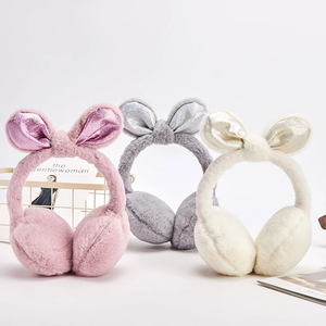 ที่คาดผมผ้ากำมะหยี่แบบปักด้วยมือที่มีคุณภาพสูงที่ปิดหูแบบนุ่มใช้ได้ทั้งชายและหญิงทำจากขนเทียมปรับแต่งได้ทั่วไปเพื่อให้ความอบอุ่นพับเก็บได้ - Product Image 2