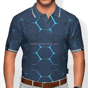 Produttore abbigliamento maglietta polo da uomo stampa a sublimazione maglietta da golf maglietta da golf in jersey ad alte prestazioni di alta qualità