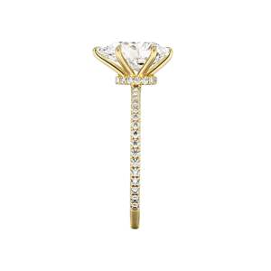 Anillo de Compromiso con Halo Oculto en Corte Pera para Mujer - Product Image 5