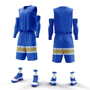 Ensemble d'uniformes d'équipe à quantité minimale de commande bas personnalisés de basket-ball à sublimation personnalisée Tenue de basket-ball pour enfant Chemises et shorts uniformes de basket-ball - Product Image 5