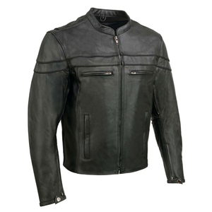 Chaqueta de moto para exteriores con cuello levantado de Cuero 100% y logotipo personalizado al mejor precio, chaqueta de invierno a la moda transpirable a prueba de viento - Product Image 1