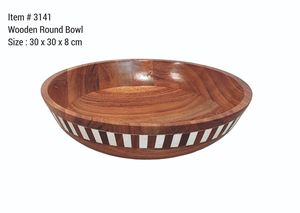 Tazón para Ensalada de Madera de Acacia Natural, Vajilla Acabada, Utensilios de Cocina Hechos a Mano al por Mayor, Cubiertos Decorativos, Tazón para Servir - Product Image 6