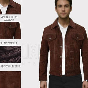 Veste en cuir véritable pour hommes en vente en gros Automne Hiver Veste en cuir en daim pour hommes Meilleure qualité Veste en cuir en daim pour hommes - Product Image 6