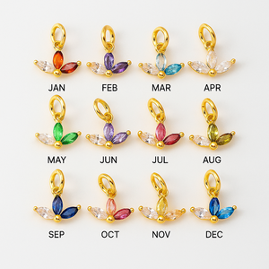 Prong Set Birthstone Charms Rose Gold Plated Marquise <b>Crystal</b> Pendant for Necklace Handmade Tiny Charm Bracelet <b>Jewelry</b> Making - Product Image 5