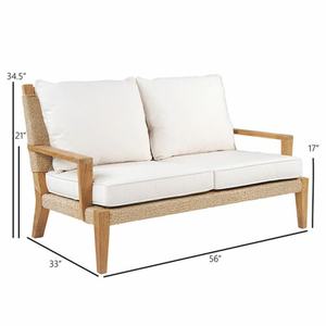 Canapé profond tissé à deux places avec coussin - Product Image 4