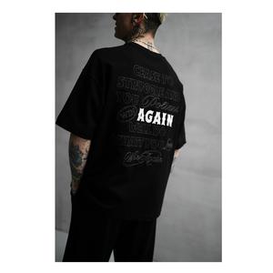 Men's Oversize Printed Knitted 100% Cotton <b>T</b>-<b>Shirt</b> <b>Long</b> <b>Length</b> Streetwear Fitness Clothing Logo Plus Size Breathable Quick Dry - Product Image 1