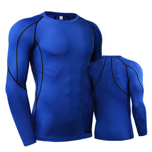 Vêtements de sport pour hommes en gros personnalisés, t-shirt de compression à manches longues, t-shirt de sport pour l'entraînement au printemps et en hiver - Product Image 1