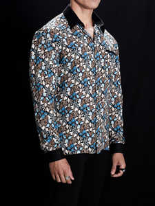 Camisa Estampada Multicolor con Logotipo Personalizado al por Mayor, Camisas de Franela Personalizables, Camisa de Manga Larga a Cuadros para Hombre - Product Image 3