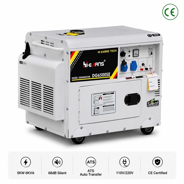 5KW 6KVA 68dB Silent Diesel Generator ATS Electric Start Home Standby Backup Power 50Hz 60Hz 110V 220V CE ISO Certified