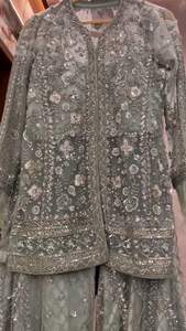 Listo para usar estilo Bollywood Micro Butterfly Net Kurta y Plazo Set Secuencia de hilo Trabajo Tallas M a XXL para fiestas - Product Image 2