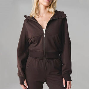 2025 Active Wear casual streetwear Drop Shoulder figuras transpirable Eco friendly sudaderas con capucha de punto para mujeres - Product Image 3