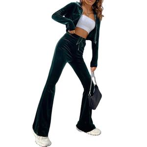 Conjunto de chándal de dos piezas para mujer, conjunto de chándal personalizado en blanco para correr - Product Image 4