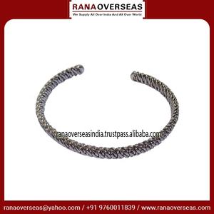 Nouveau Bracelet de manchette plaqué argent fantaisie Bracelet torsadé réglable Bracelet de manchette ouvert en laiton pour les femmes - Product Image 2