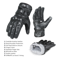 Gants tactiques Protection TPR Cuir de vachette Aniline Gants noirs à double paume résistants aux coupures