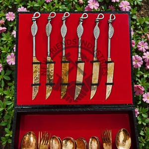 Ensemble de couverts en cuivre vintage, édition neuve, élégant, ensemble de couverts en cuivre médiéval, 30 pièces, ensemble de couverts avec boîte, ensemble de repas de camping - Product Image 2