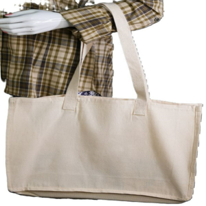 Sacs fourre-tout en coton biologique avec logo personnalisé de haute qualité, canevas réutilisables à motif de lettres avec longues poignées pour le shopping dans les supermarchés - Product Image 5