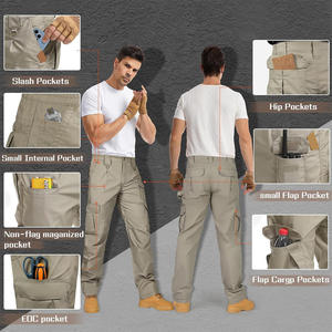 Pantalon de travail personnalisé Cargo pour hommes pantalon multi-poches durable avec impression personnalisée pour atelier extérieur industriel - Product Image 4