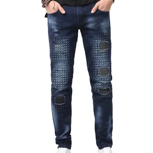 2024 Thời Trang Hip hop thời trang dạo phố Skinny ripped thiệt hại quần đầu đau khổ denim quần của nam giới thiết kế quần áo của nam giới jean