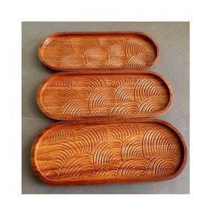 Plateau de service en bois d'acacia de noël de grande taille en forme d'arbre et de bois de cerf pour le stockage des aliments plateau de fruits plateau de bols - Product Image 3