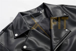 Maxfit Enterprise แจ็กเก็ตนักรรแบบคลาสสิกสำหรับผู้หญิง, หนังเทียม PU ผ้าใบผ้าแคนวาสสำหรับฤดูหนาวฤดูใบไม้ร่วง - Product Image 3