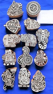 <b>Wooden</b> <b>Block</b> Henna Tattoo Stamps, 3 Inch Size - Product Image 4