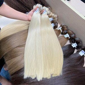 Extensions de cheveux russes trame de cheveux humains doublement étirés extensions de cheveux humains doublement étirés - Product Image 4