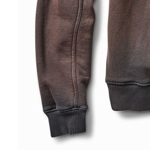 Blanc uni personnalisé lavé à l'acide surdimensionné lourd fermeture éclair sweats à capuche 100% coton français éponge couleur unie Streetwear pour hommes - Product Image 4