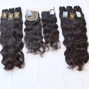 Tissage en lot naturel indien 100%, naturel, vierge, lisse, cuticule alignée, avec fermeture en dentelle Hd fine - Product Image 1