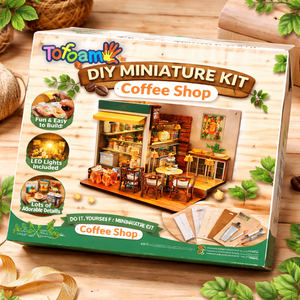 TOFOAM Kit de Manualidades DIY para Niños, 5 Estilos de Casitas de Hormigón, Kit de Madera para Pequeño Café, Casa en Miniatura - Product Image 3
