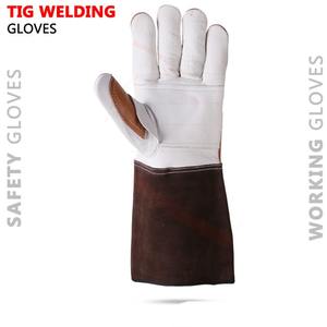 Guantes de soldadura de cuero de vaca de primera calidad, cómodos, transpirables, ligeros, Mejor Diseño, venta al por mayor, guantes de soldadura - Product Image 4