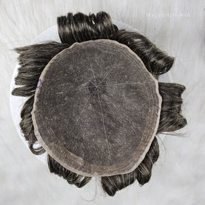 Perruque 100% cheveux humains indiens Remy toupet avec dentelle complète de 6 "12" pour hommes - Product Image 4