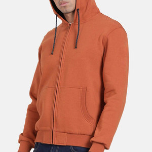 Men's <b>Orange</b> Hooded Pullover Sweatshirt Regular Fit <b>Fleece</b> Knitted Solid Color Front Logo Digital Printing Autumn Wear - Product Image 4