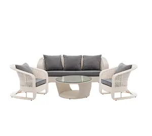 Juego de sofá de mimbre para jardín al aire libre, asiento de patio para todo tipo de clima para comedor y patio, precio de fábrica, hecho en Vietnam - Product Image 1