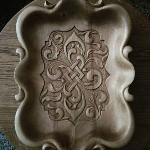 CES PLATEAU IMPRIMÉ EN BOIS MEILLEURE QUALITÉ SCULPTÉE Forme carrée disponible et meilleur échantillon d'artisanat indien Offre Spéciale - Product Image 2