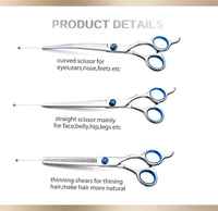 5 pièces/ensemble acier inoxydable chiens de compagnie toilettage ciseaux costume coiffeur ciseaux pour chiens professionnel Animal barbier outils de coupe