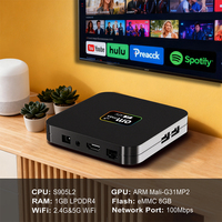 OM MAX 5G, el Mejor TV Box con Android 9, 1GB de RAM, 8GB de Almacenamiento, Amlogic S905L2 Quad Core, 1080P HD, WiFi de Doble Banda, Ethernet 10/100Mbps, Reproductor Multimedia