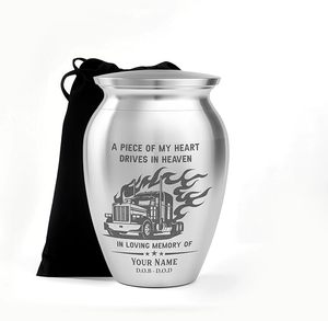 Personalized Semi Truck <b>Mini</b> <b>Urns</b> <b>for</b> Human <b>Ashes</b> Stainless Steel Keepsake <b>Urns</b> from Indian Exporter - Product Image 4