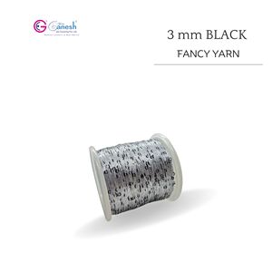 Fil fantaisie noir de qualité supérieure de 3mm à tricoter et au crochet Collection de fils fantaisie doux et durables Lurex organique de type M - Product Image 2
