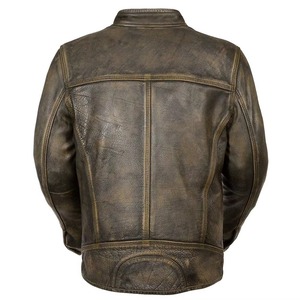 Veste en cuir pour homme, style streetwear décontracté, en cuir véritable, fabrication OEM, vente en gros - Product Image 5