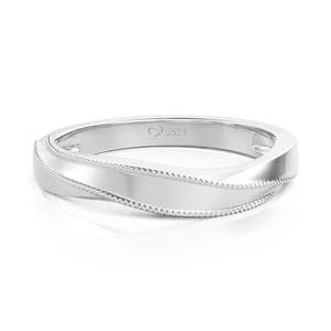 Anillo de Boda para Hombre Jeulia Classic Wave de Plata de Ley - Product Image 1