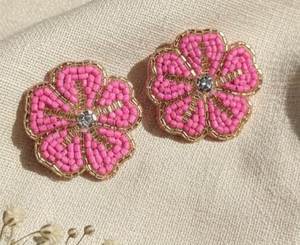 Ensemble de collier et de boucles d'oreilles longues en broderie de perles faites à la main, bijoux de fête pour femmes au meilleur prix, boucles d'oreilles en perles - Product Image 2