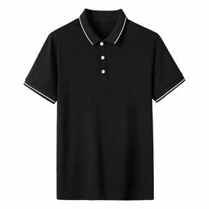 Hombres Casual Color sólido de manga corta para Polo Camisetas Logotipo personalizado Tela de lona transpirable 100% Algodón Hombres para Polo - Product Image 2