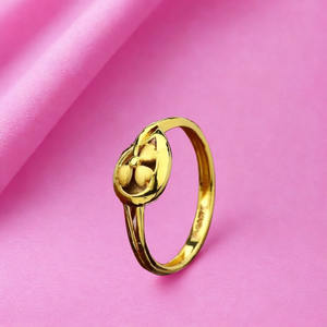 Bague élégante pour femme, minimaliste, dorée, à fleurs |   Bijoux pour femmes au design floral simple |   Bague élégante pour tous les jours pour filles - Product Image 3