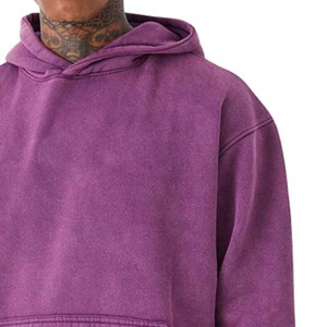 Conjunto de Sudadera con Capucha y Pantalones Deportivos para Hombre, Estilo Holgado, Grueso, Sólido, Otoñal, Desgastado, 450 g/m², Lavado Ácido Vintage - Product Image 4