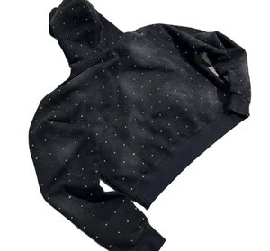 2025 Trending Custom Loose Fit Acid Wash Hip Hop Distressed Embroidery <b>Rhinestone</b> <b>Hoodies</b> For Men <b>Rhinestones</b> <b>Hoodies</b> - Product Image 4